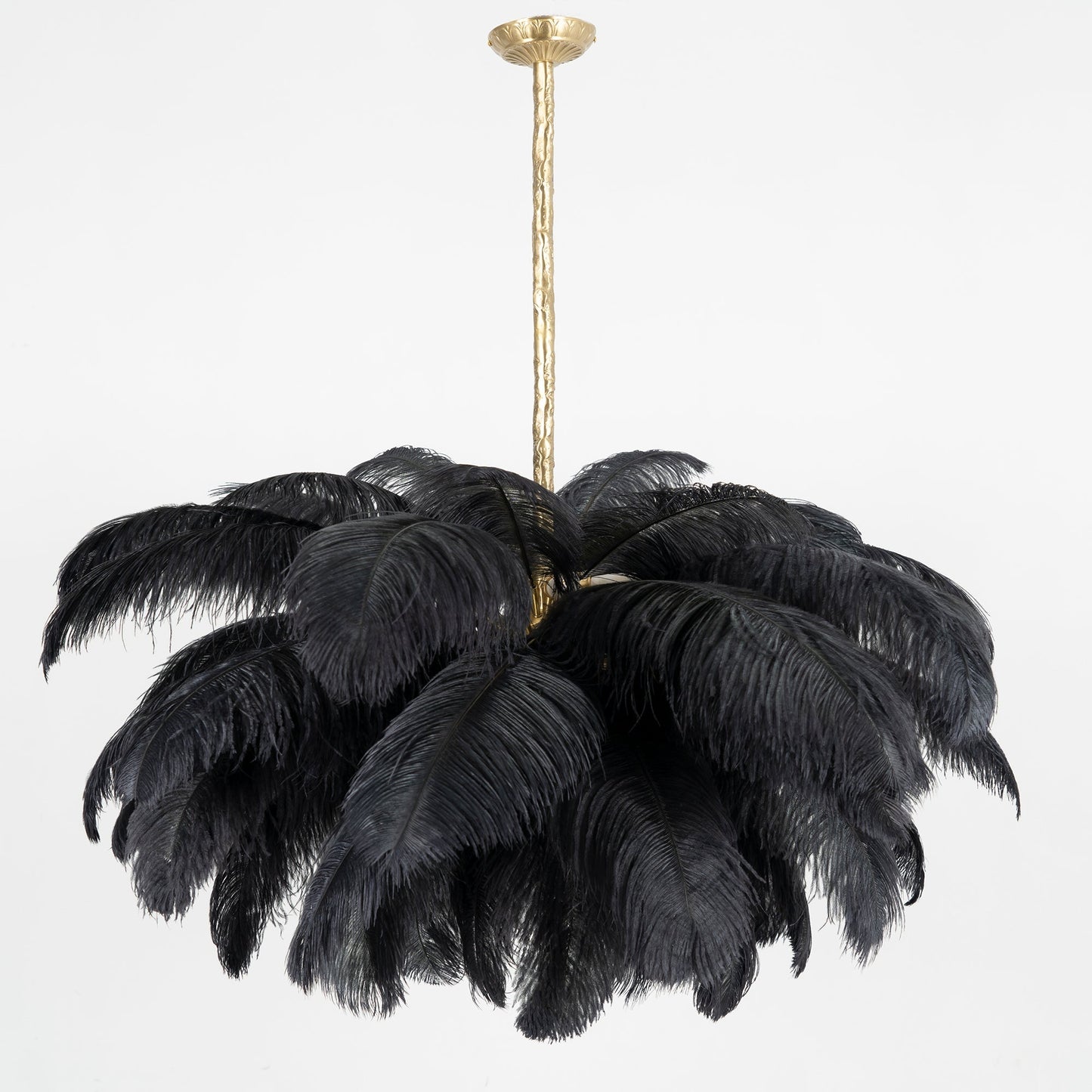Elegant Ostrich Feather Chandelier - Soft Lighting & Unique Design