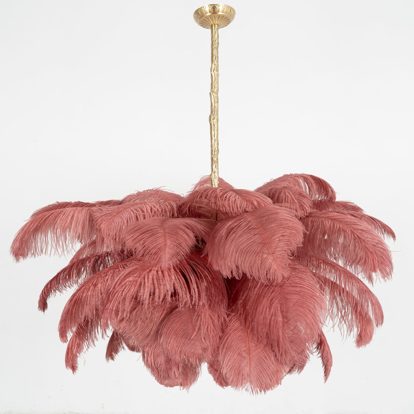 Elegant Ostrich Feather Chandelier - Soft Lighting & Unique Design