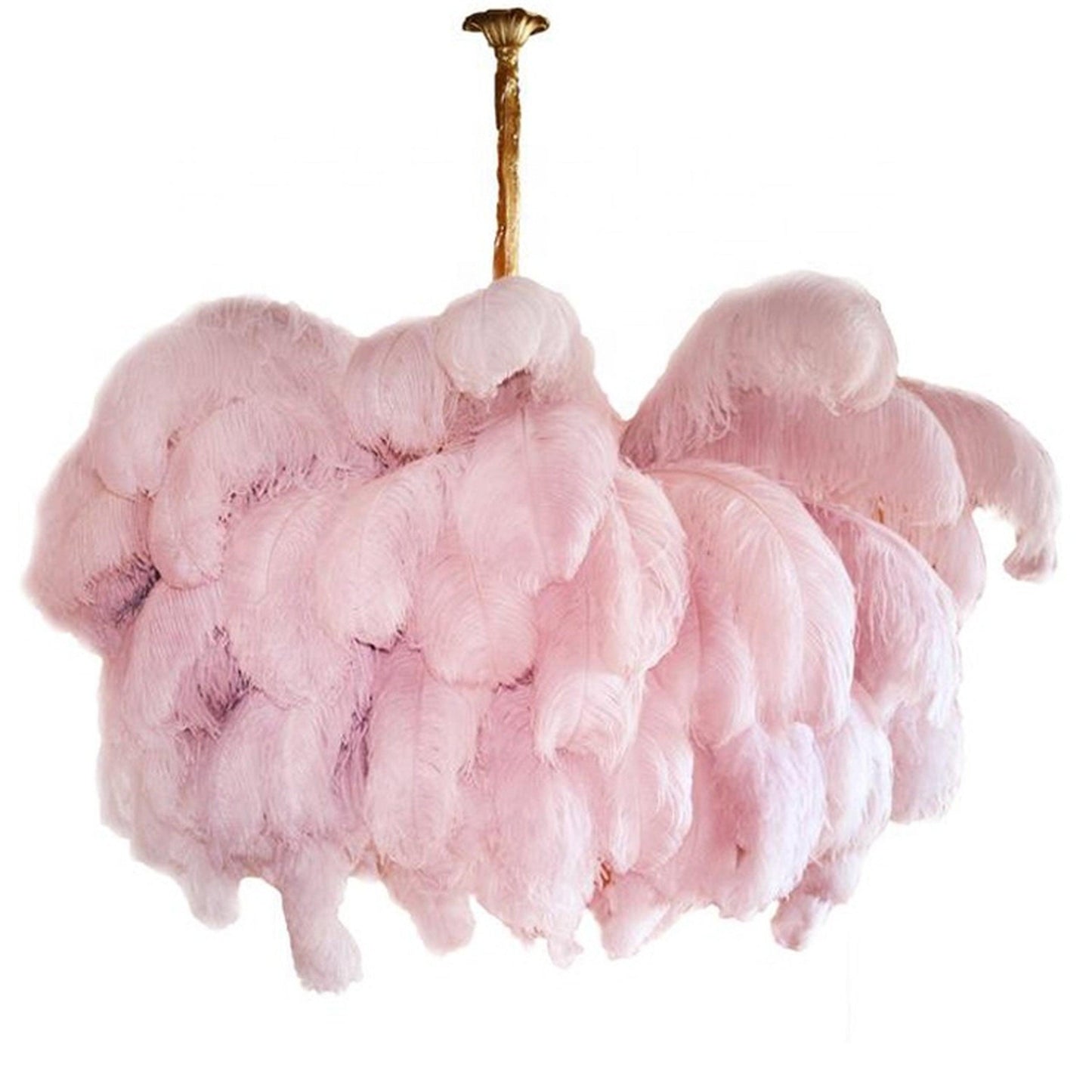 Elegant Ostrich Feather Chandelier - Soft Lighting & Unique Design