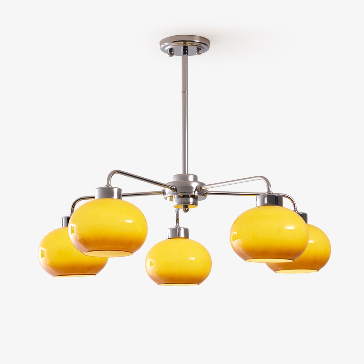 Elegant Oval Persimmon Chandelier with Adjustable Height & LED Lights