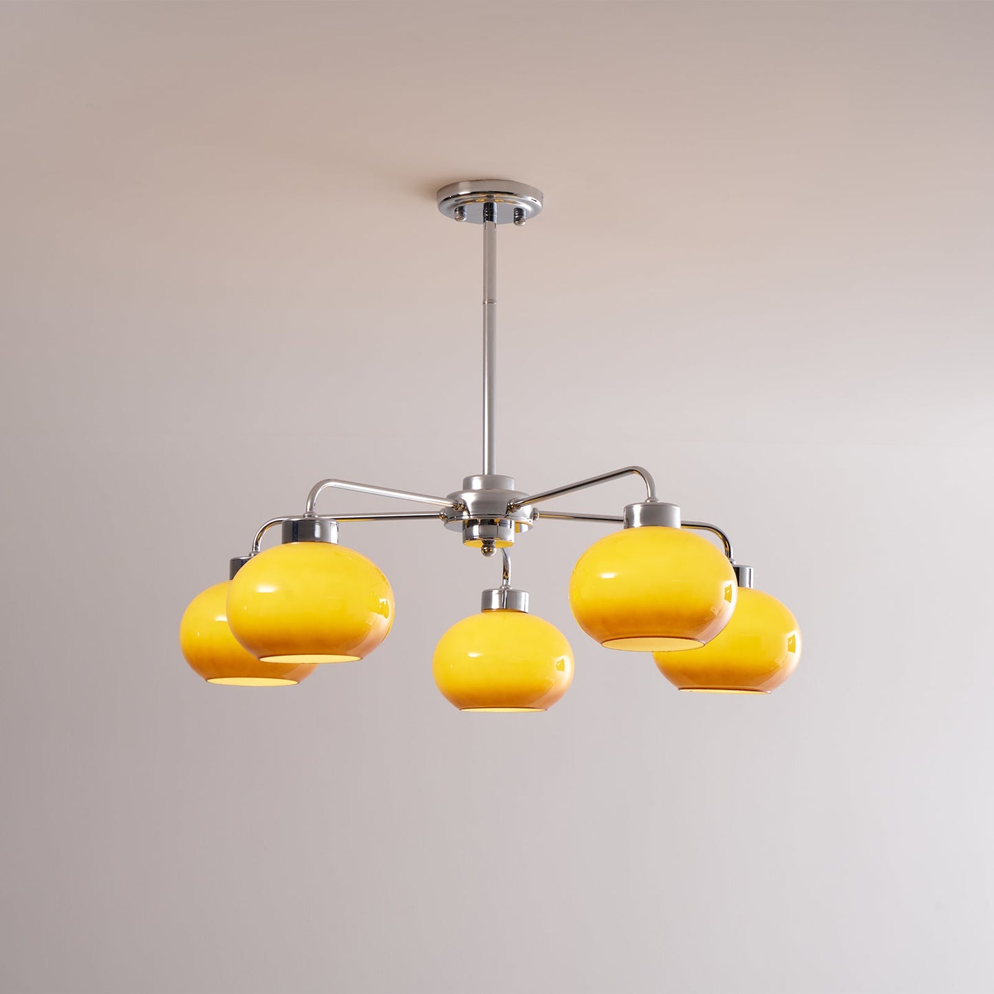 Elegant Oval Persimmon Chandelier with Adjustable Height & LED Lights