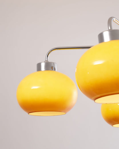 Elegant Oval Persimmon Chandelier with Adjustable Height & LED Lights