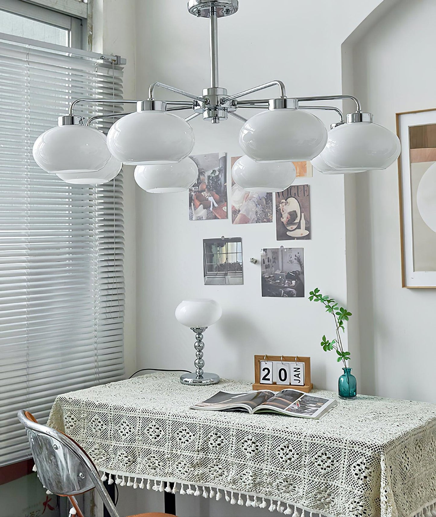 Elegant Oval Persimmon Chandelier with Adjustable Height & LED Lights