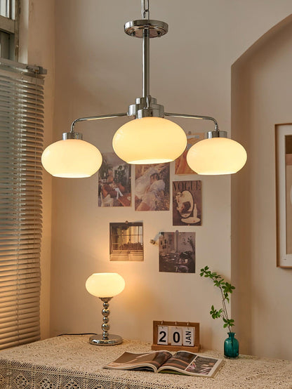 Elegant Oval Persimmon Chandelier with Adjustable Height & LED Lights