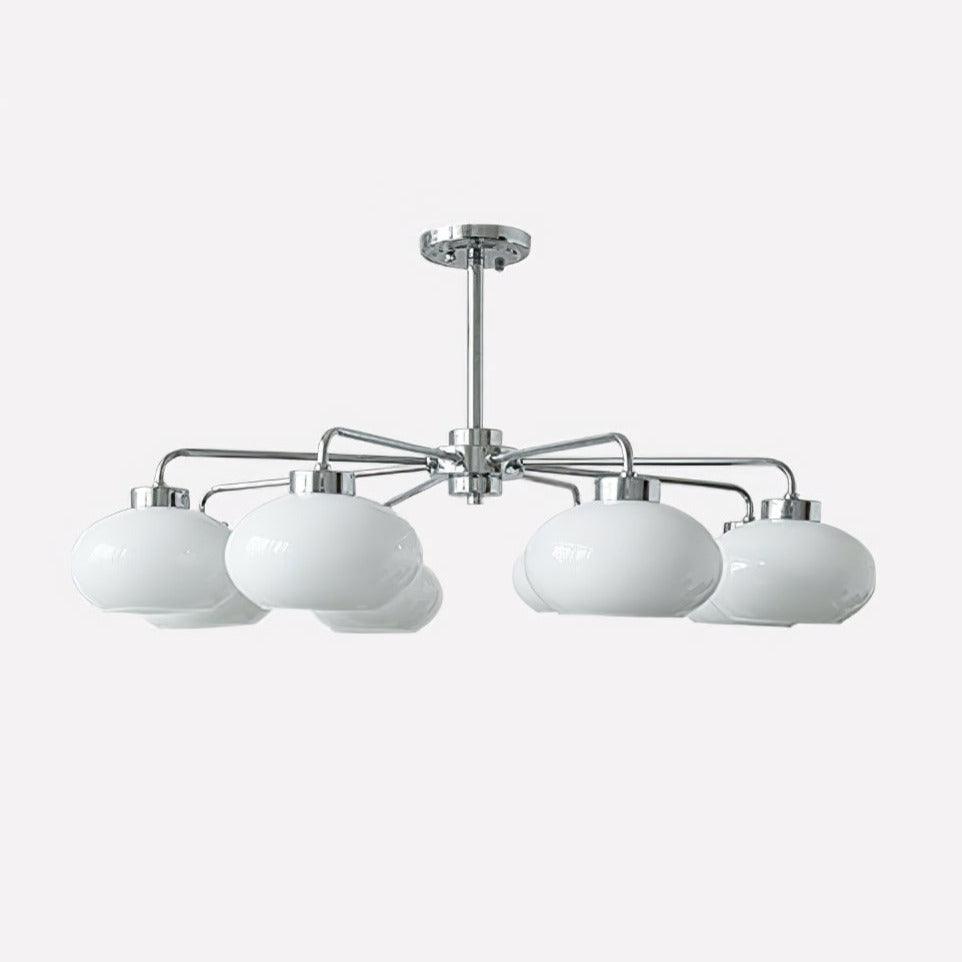 Elegant Oval Persimmon Chandelier with Adjustable Height & LED Lights