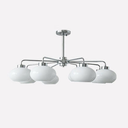 Elegant Oval Persimmon Chandelier with Adjustable Height & LED Lights