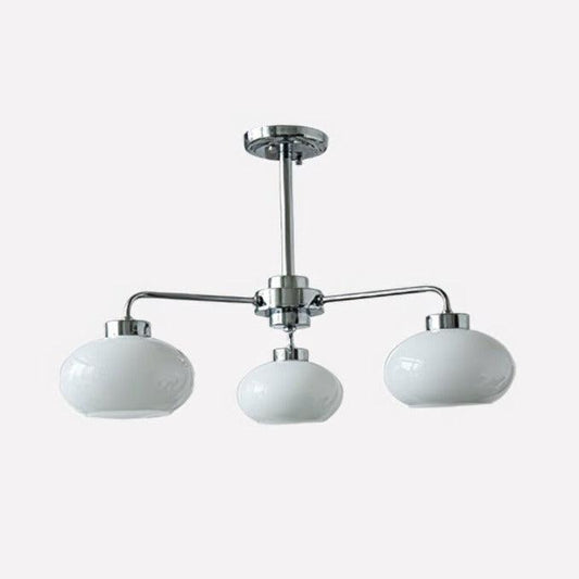 Elegant Oval Persimmon Chandelier with Adjustable Height & LED Lights