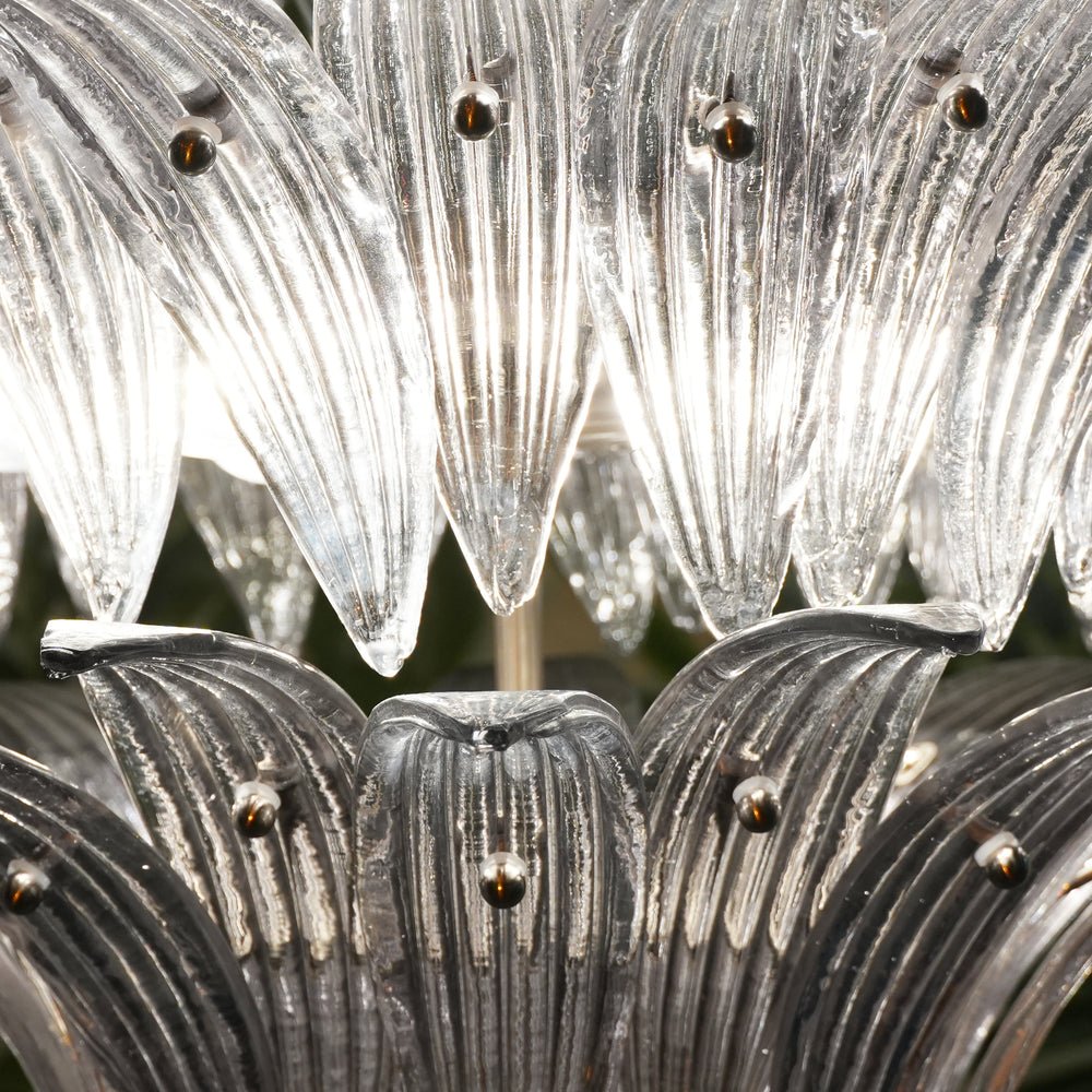 Elegant Palm Grove Glass Chandelier with Adjustable Height & LED Compa