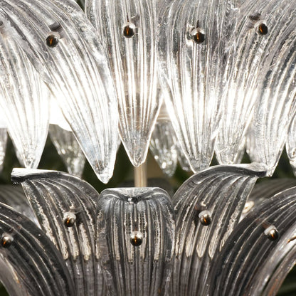 Elegant Palm Grove Glass Chandelier with Adjustable Height & LED Compa