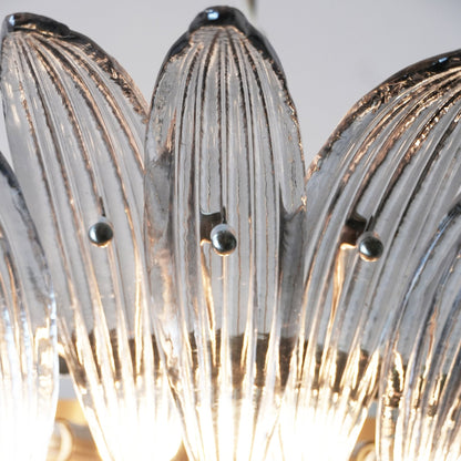 Elegant Palm Grove Glass Chandelier with Adjustable Height & LED Compa