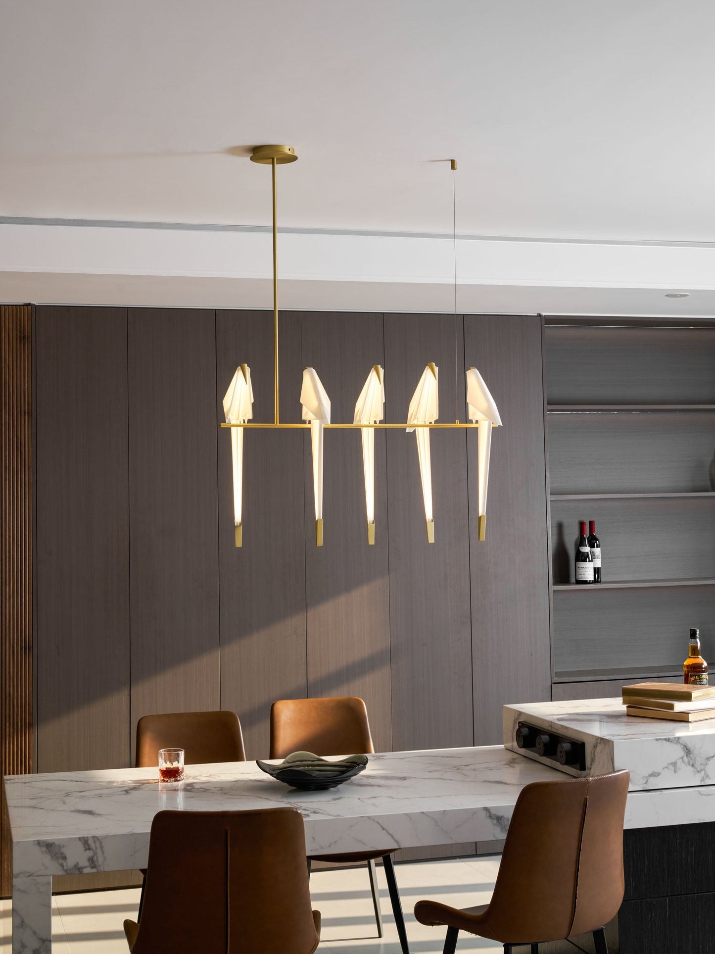 Elegant Paper Crane LED Chandelier with Adjustable Brightness & Unique
