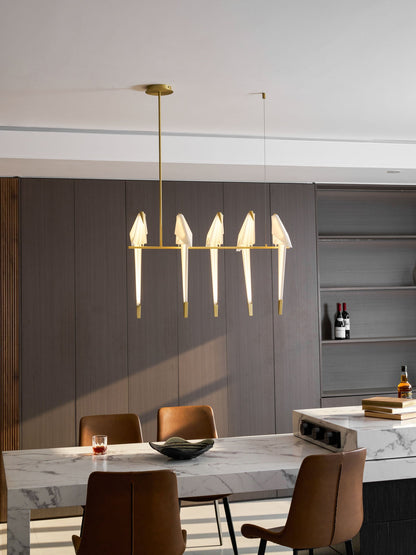Elegant Paper Crane LED Chandelier with Adjustable Brightness & Unique
