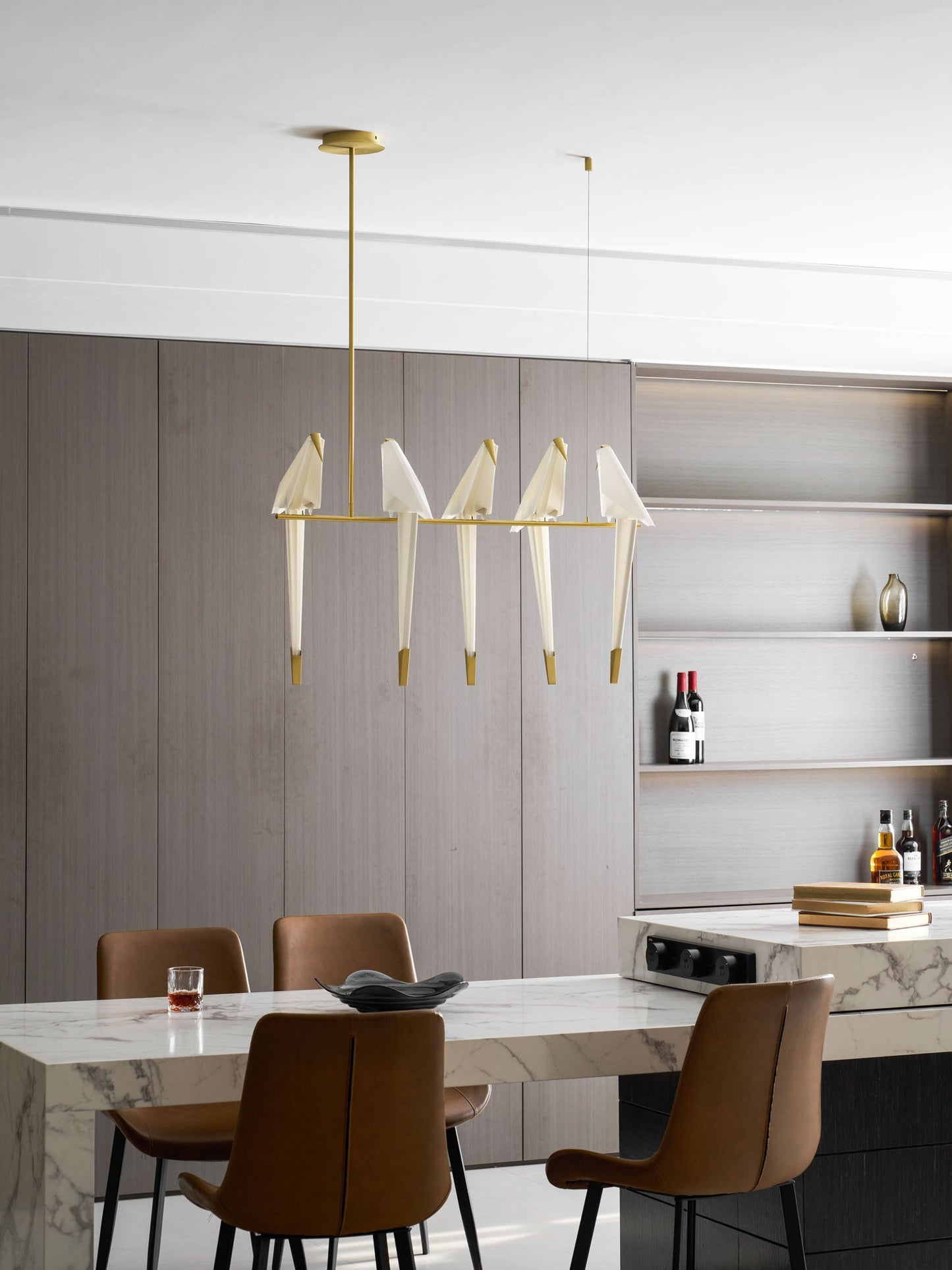 Elegant Paper Crane LED Chandelier with Adjustable Brightness & Unique