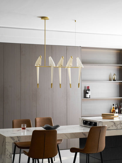 Elegant Paper Crane LED Chandelier with Adjustable Brightness & Unique