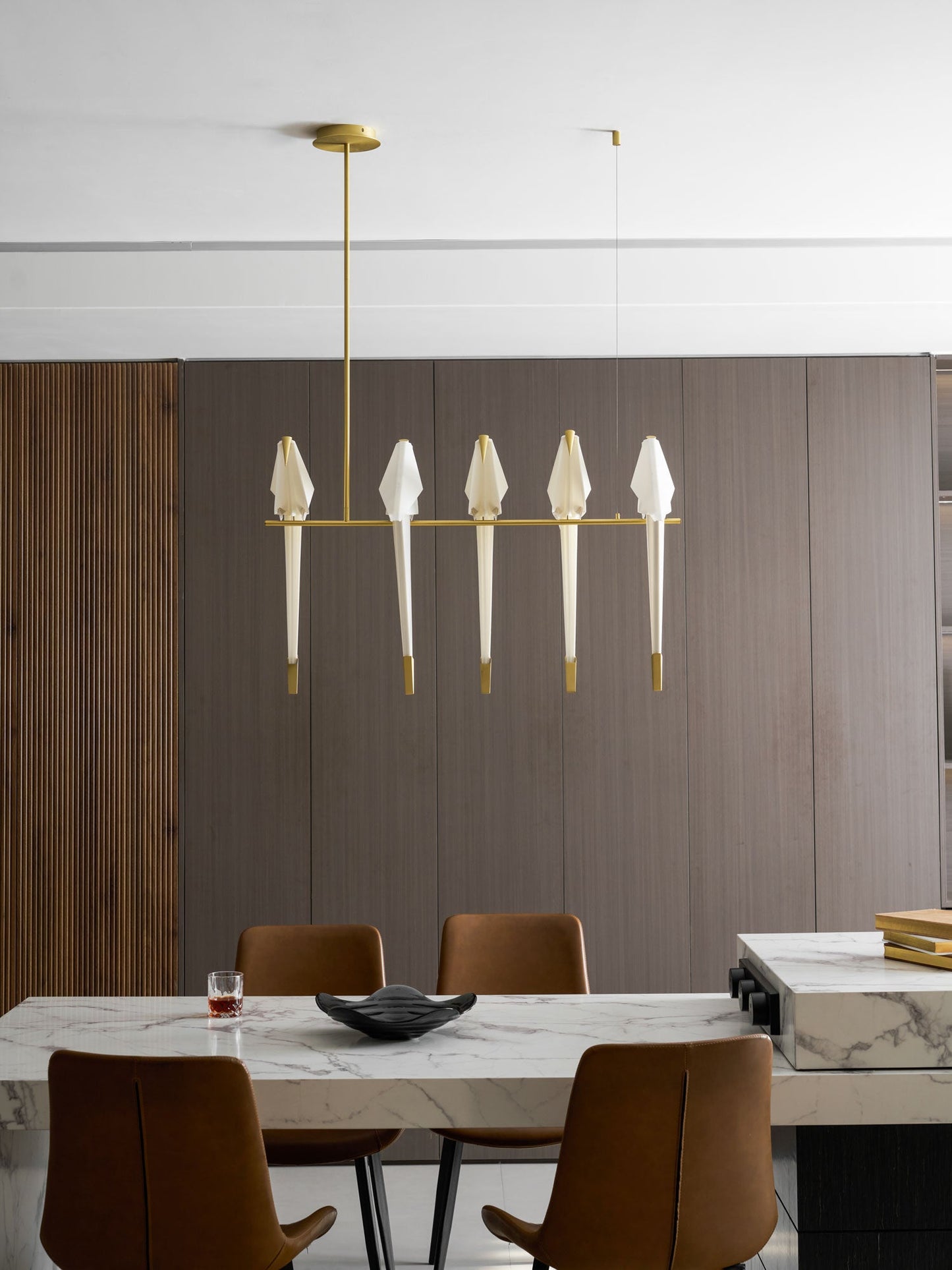 Elegant Paper Crane LED Chandelier with Adjustable Brightness & Unique