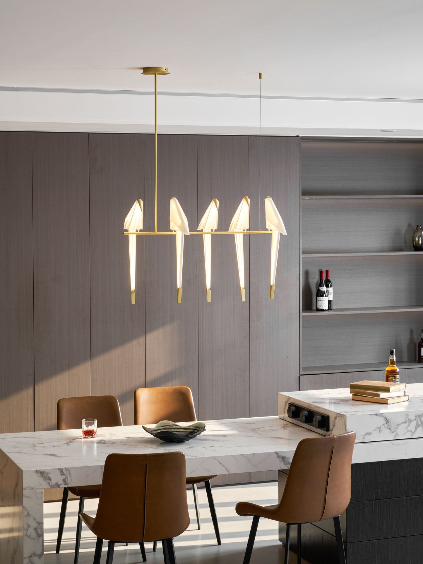 Elegant Paper Crane LED Chandelier with Adjustable Brightness & Unique