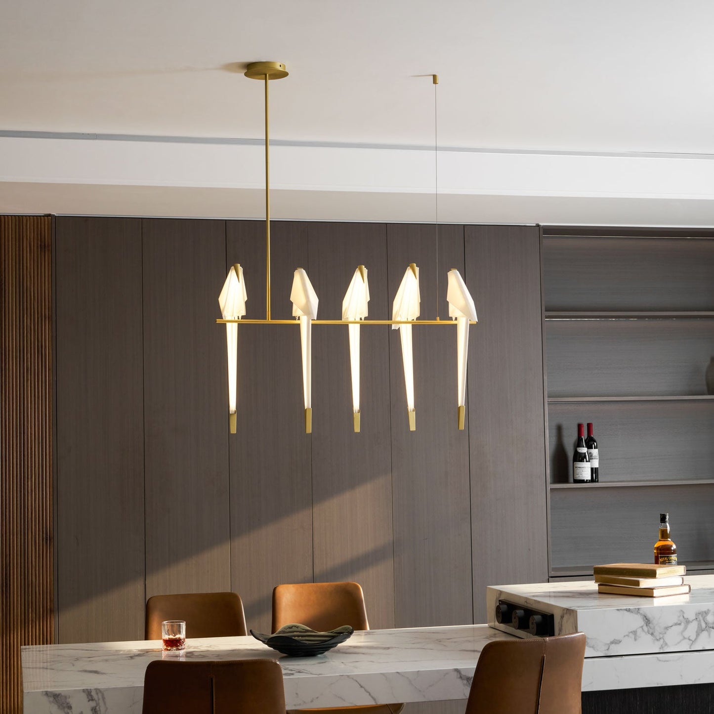 Elegant Paper Crane LED Chandelier with Adjustable Brightness & Unique