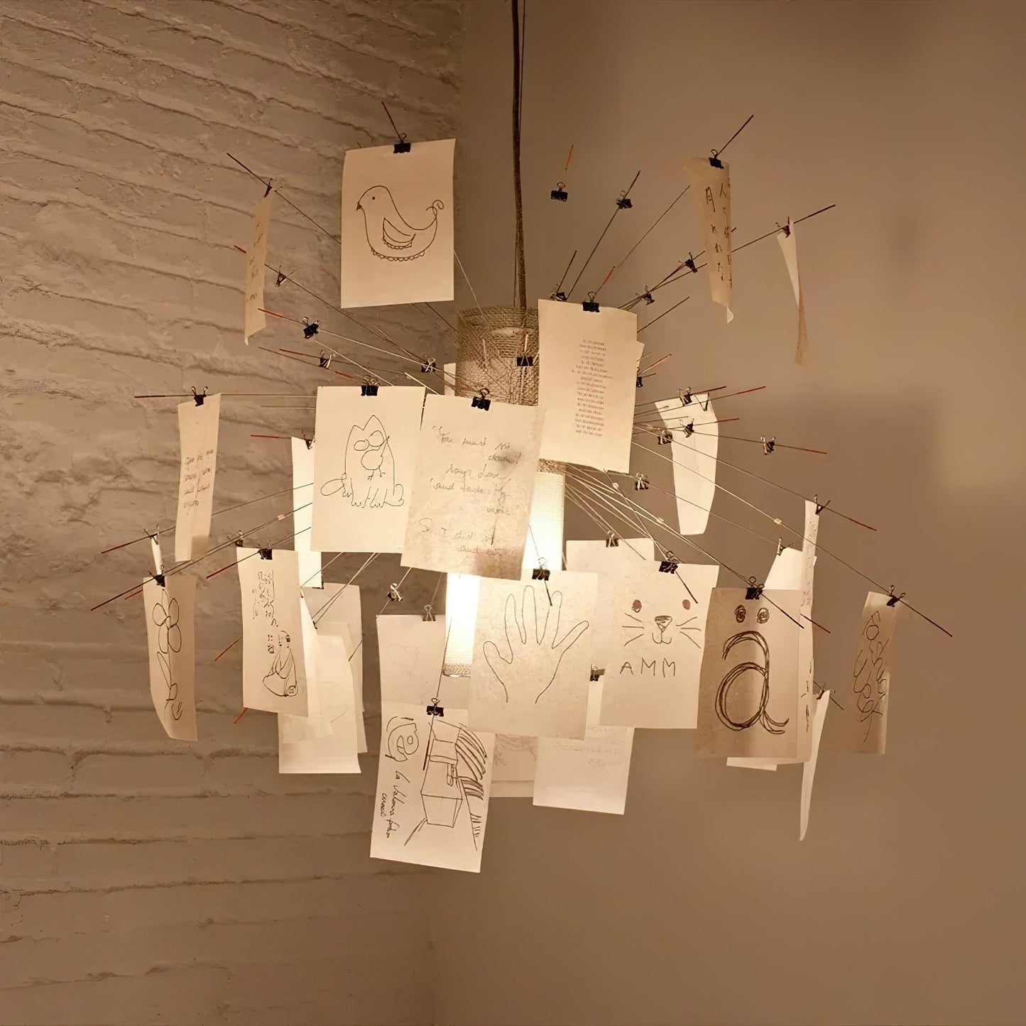 Elegant Paper Chandelier - Lightweight, Eco-Friendly Design, Easy to H