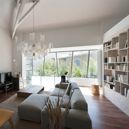 Elegant Paper Chandelier - Lightweight, Eco-Friendly Design, Easy to H