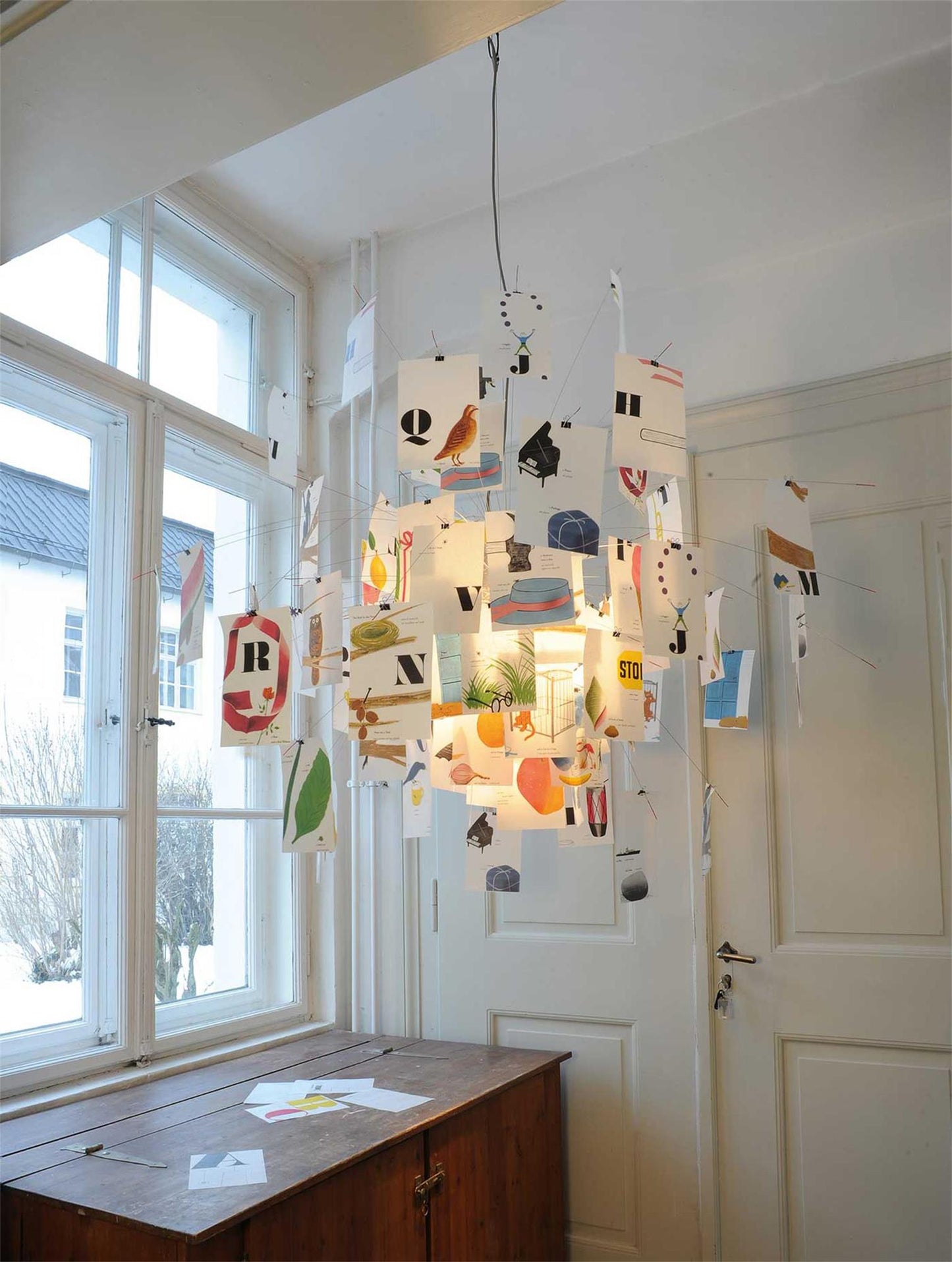 Elegant Paper Chandelier - Lightweight, Eco-Friendly Design, Easy to H