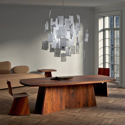 Elegant Paper Chandelier - Lightweight, Eco-Friendly Design, Easy to H