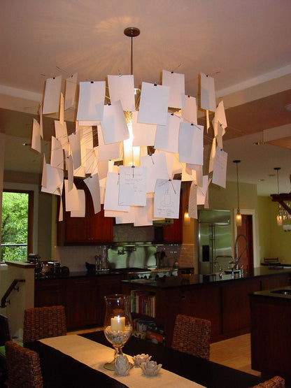 Elegant Paper Chandelier - Lightweight, Eco-Friendly Design, Easy to H