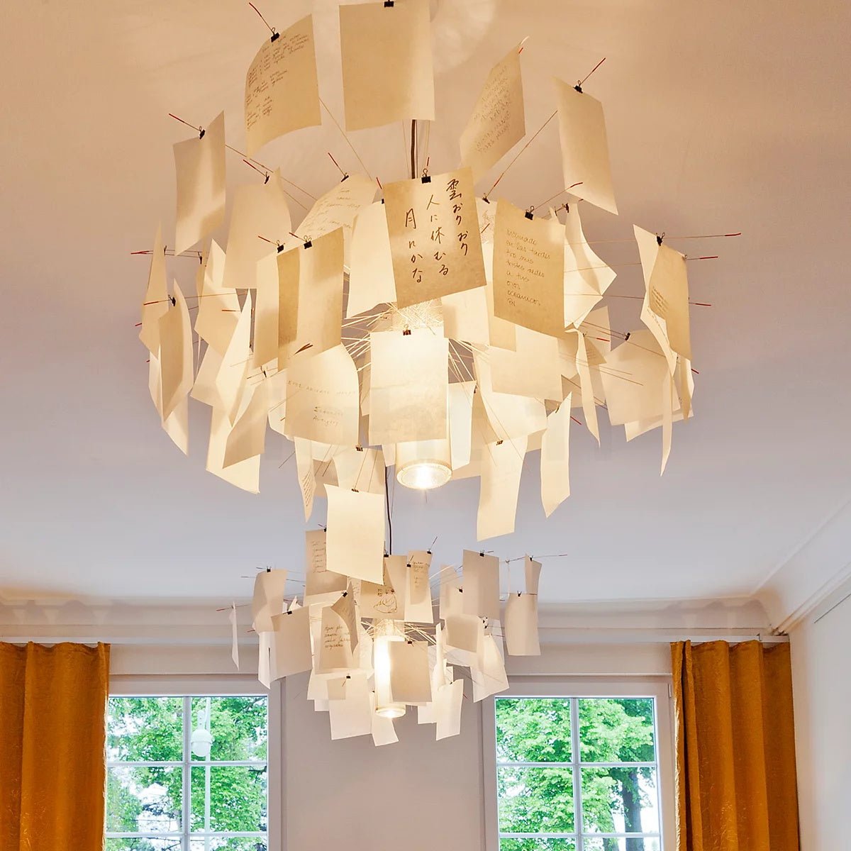 Elegant Paper Chandelier - Lightweight, Eco-Friendly Design, Easy to H