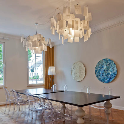 Elegant Paper Chandelier - Lightweight, Eco-Friendly Design, Easy to H