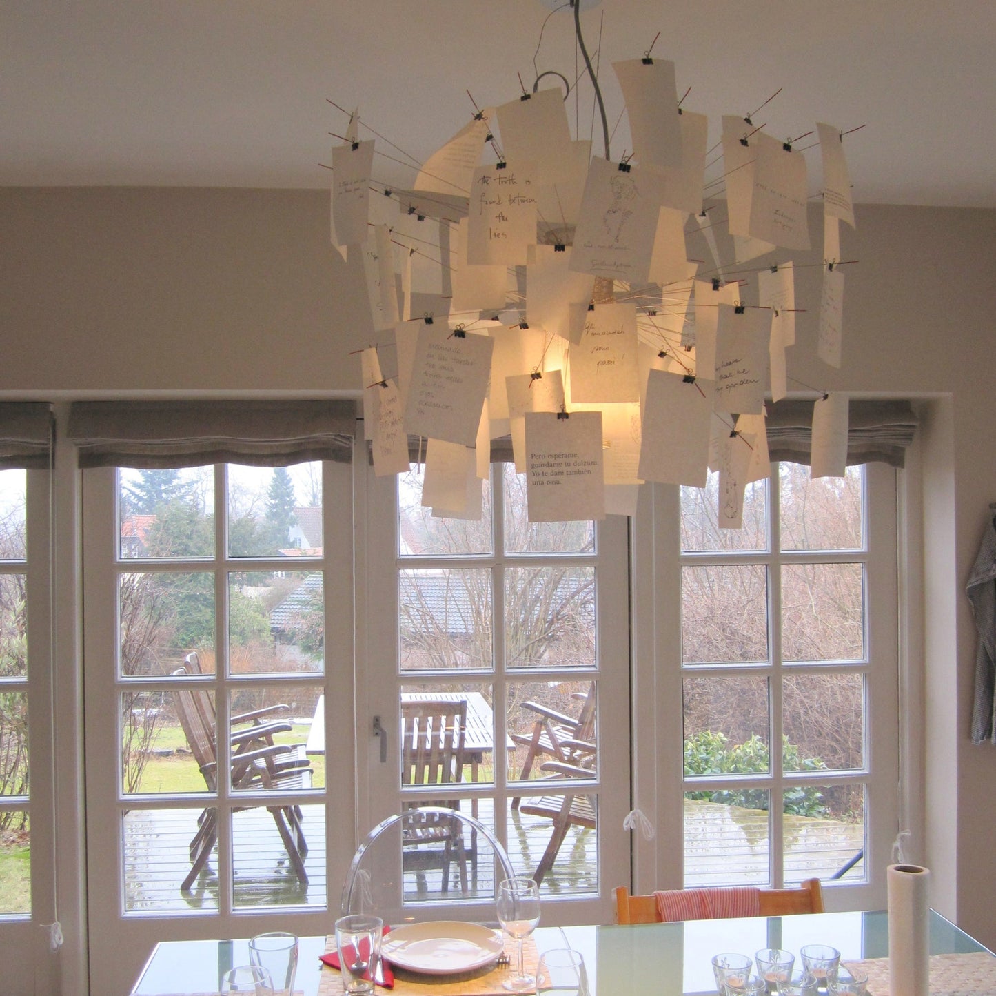 Elegant Paper Chandelier - Lightweight, Eco-Friendly Design, Easy to H
