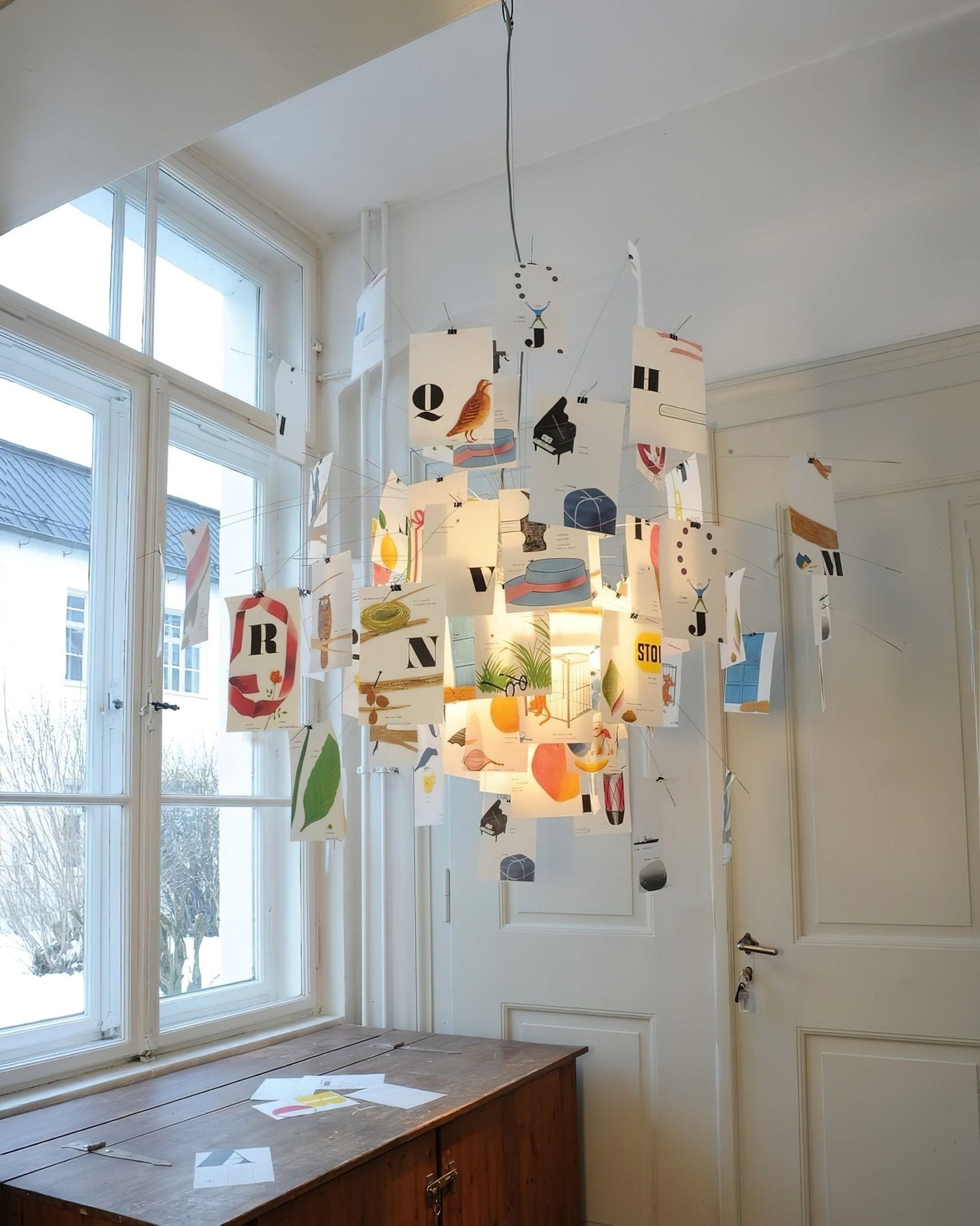 Elegant Paper Chandelier - Lightweight, Eco-Friendly Design, Easy to H