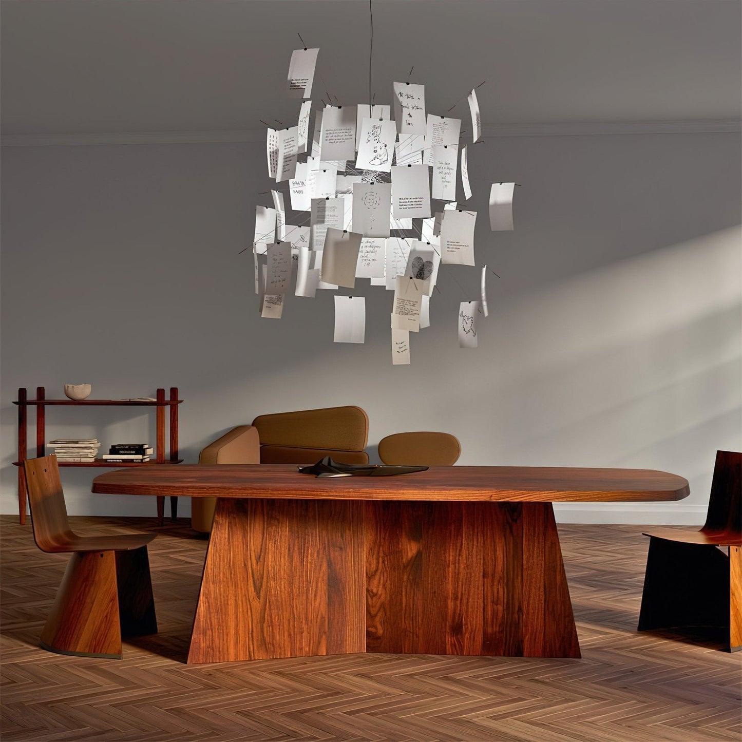 Elegant Paper Chandelier - Lightweight, Eco-Friendly Design, Easy to H