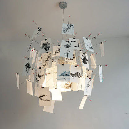 Elegant Paper Chandelier - Lightweight, Eco-Friendly Design, Easy to H