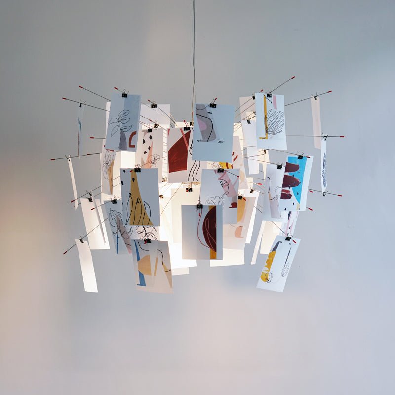 Elegant Paper Chandelier - Lightweight, Eco-Friendly Design, Easy to H