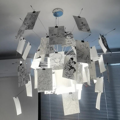 Elegant Paper Chandelier - Lightweight, Eco-Friendly Design, Easy to H