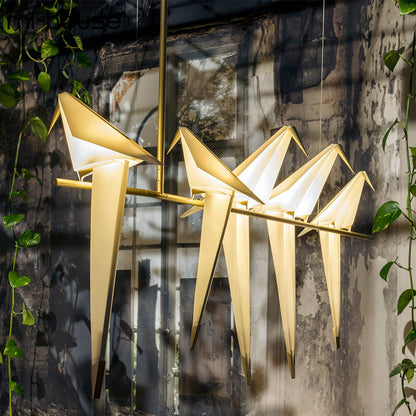 Elegant Paper Crane LED Chandelier with Adjustable Brightness & Unique
