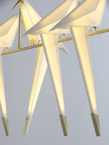 Elegant Paper Crane LED Chandelier with Adjustable Brightness & Unique
