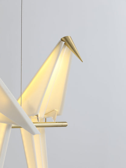 Elegant Paper Crane LED Chandelier with Adjustable Brightness & Unique