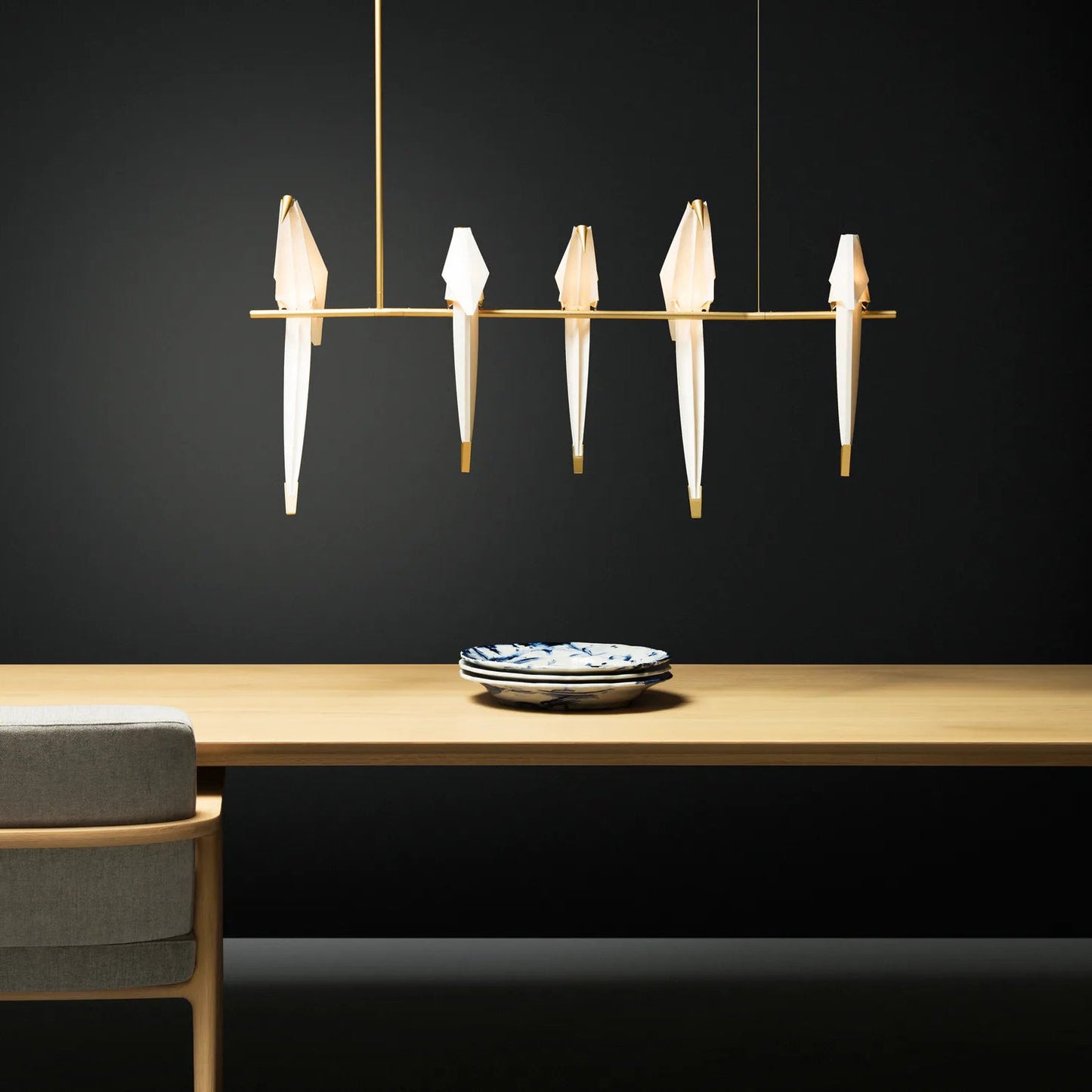 Elegant Paper Crane LED Chandelier with Adjustable Brightness & Unique
