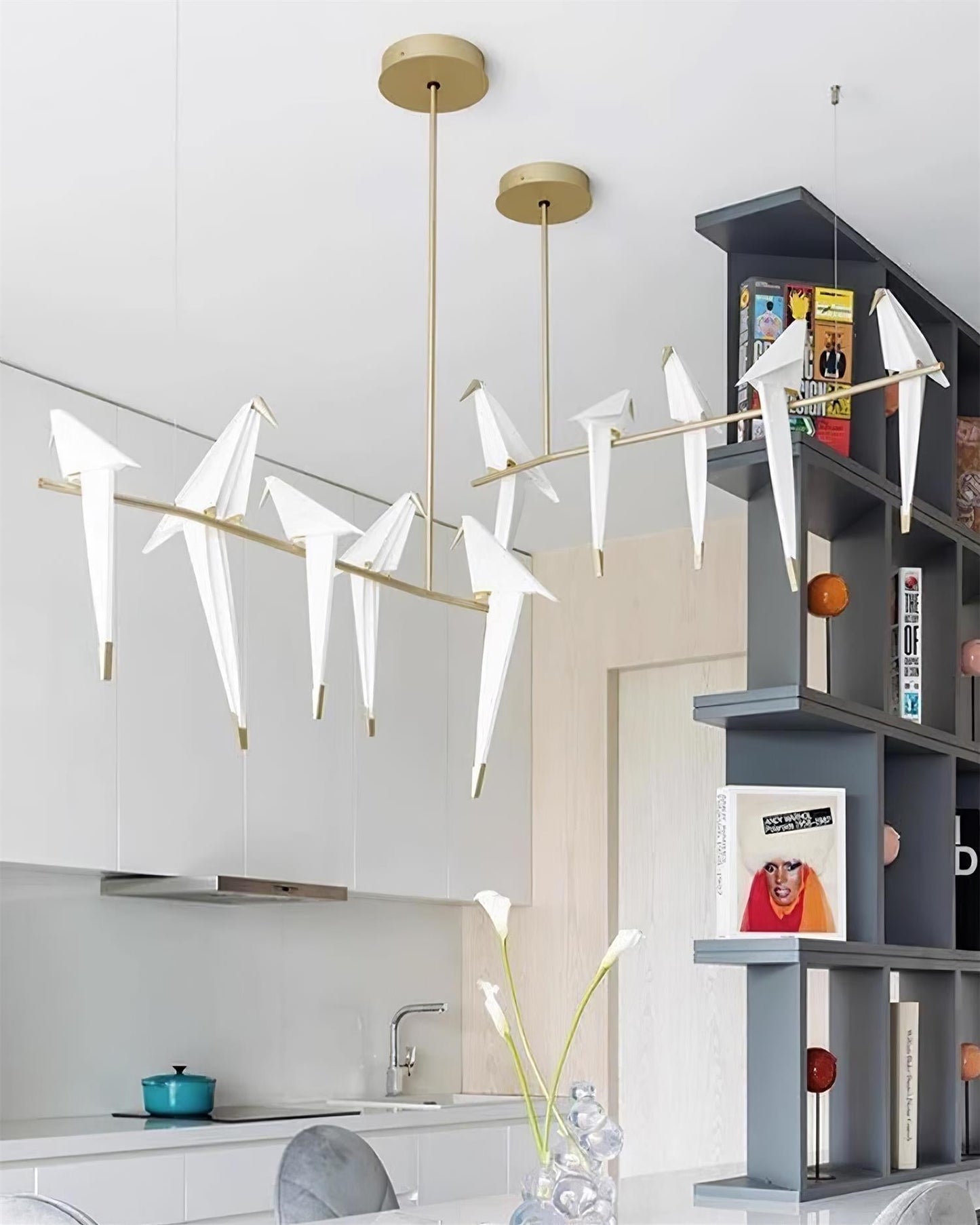 Elegant Paper Crane LED Chandelier with Adjustable Brightness & Unique