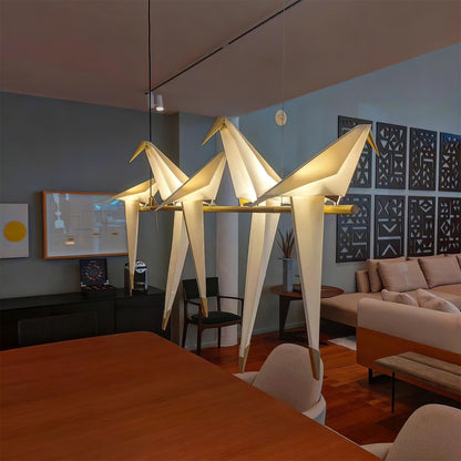 Elegant Paper Crane LED Chandelier with Adjustable Brightness & Unique