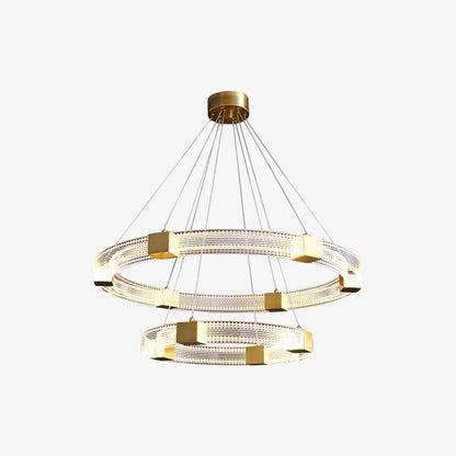 Modern Parallel Ring LED Chandelier with Dimmable Lighting & Energy Ef