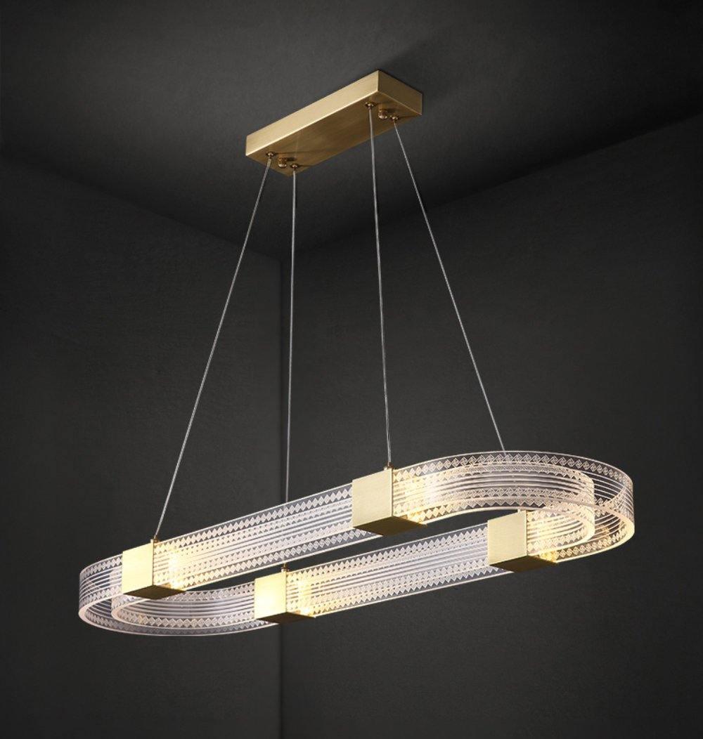 Modern Parallel Ring LED Chandelier with Dimmable Lighting & Energy Ef