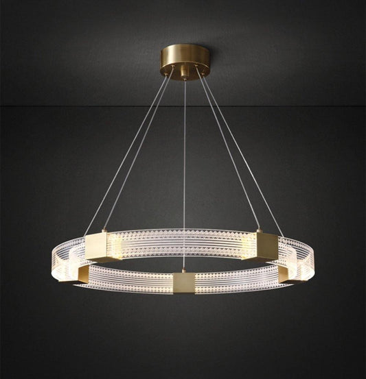 Modern Parallel Ring LED Chandelier with Dimmable Lighting & Energy Ef
