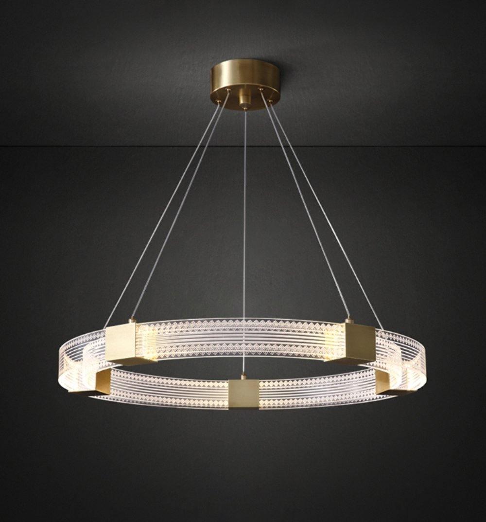 Modern Parallel Ring LED Chandelier with Dimmable Lighting & Energy Ef