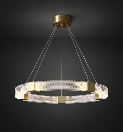 Modern Parallel Ring LED Chandelier with Dimmable Lighting & Energy Ef