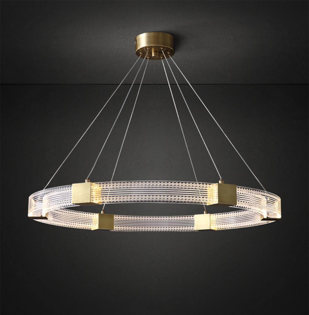 Modern Parallel Ring LED Chandelier with Dimmable Lighting & Energy Ef