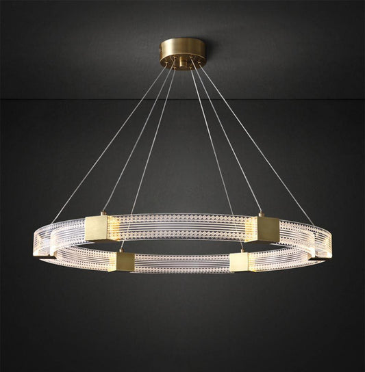 Modern Parallel Ring LED Chandelier with Dimmable Lighting & Energy Ef
