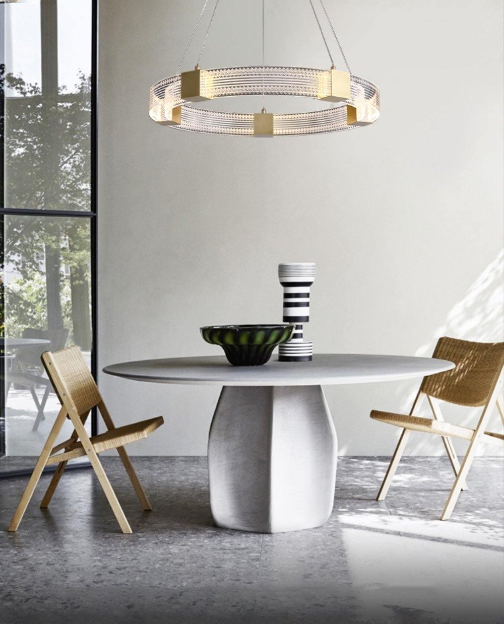 Modern Parallel Ring LED Chandelier with Dimmable Lighting & Energy Ef