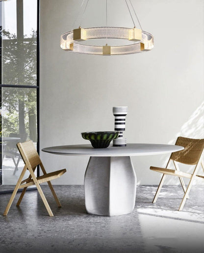 Modern Parallel Ring LED Chandelier with Dimmable Lighting & Energy Ef
