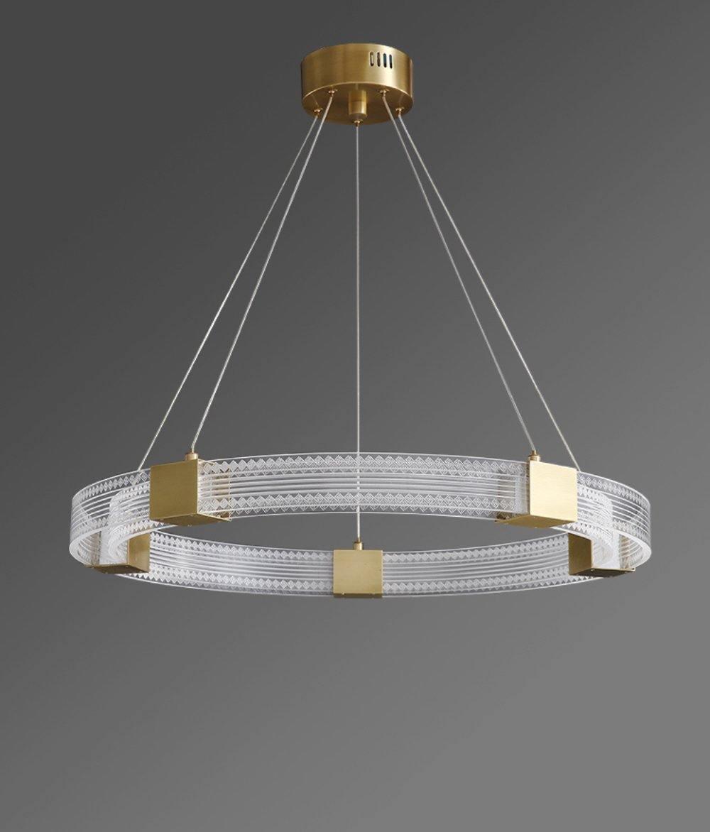 Modern Parallel Ring LED Chandelier with Dimmable Lighting & Energy Ef